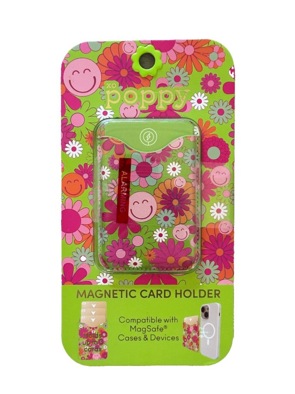 Green/Pink Poppy Magnetic Phone Wallet - New in Box